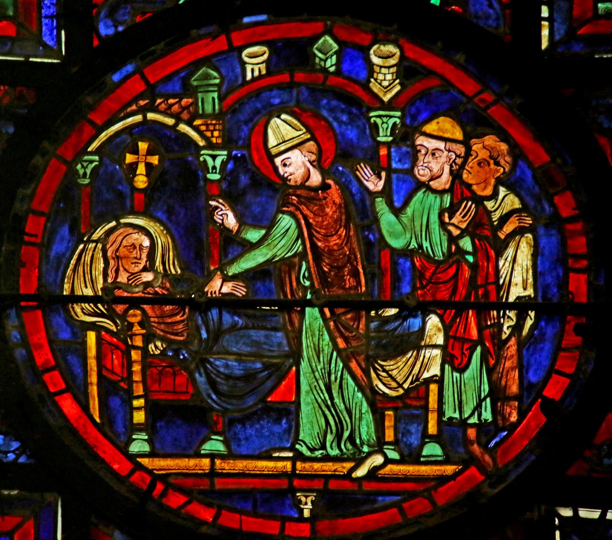 Healing Tetradius, eksena mula sa Life of St. Martin, Chartres Cathedral finn tekijältä French School