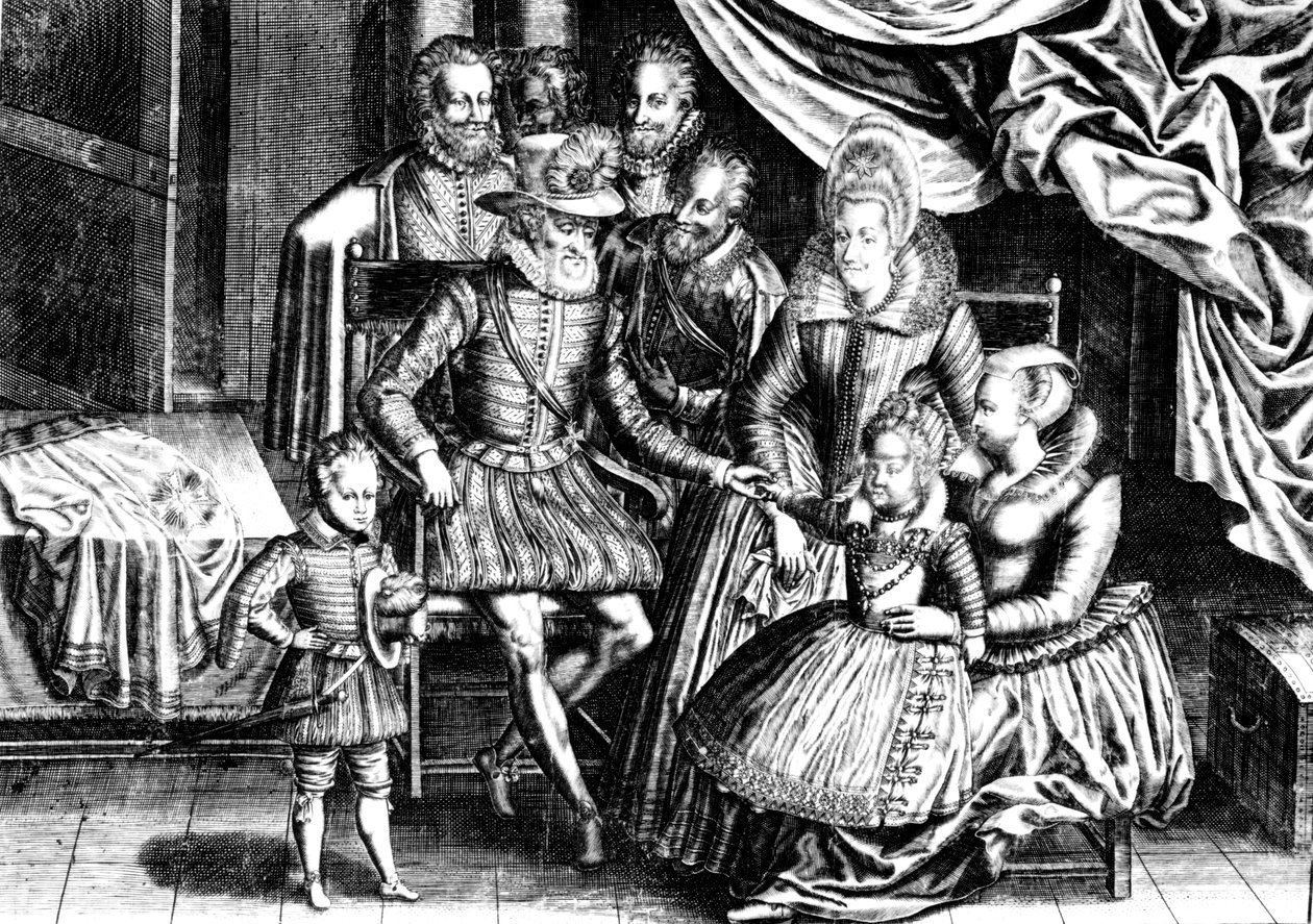 Henri IV (1553-1610) Ranskan kuningas perheineen ja valtuutettuineen tekijältä French School