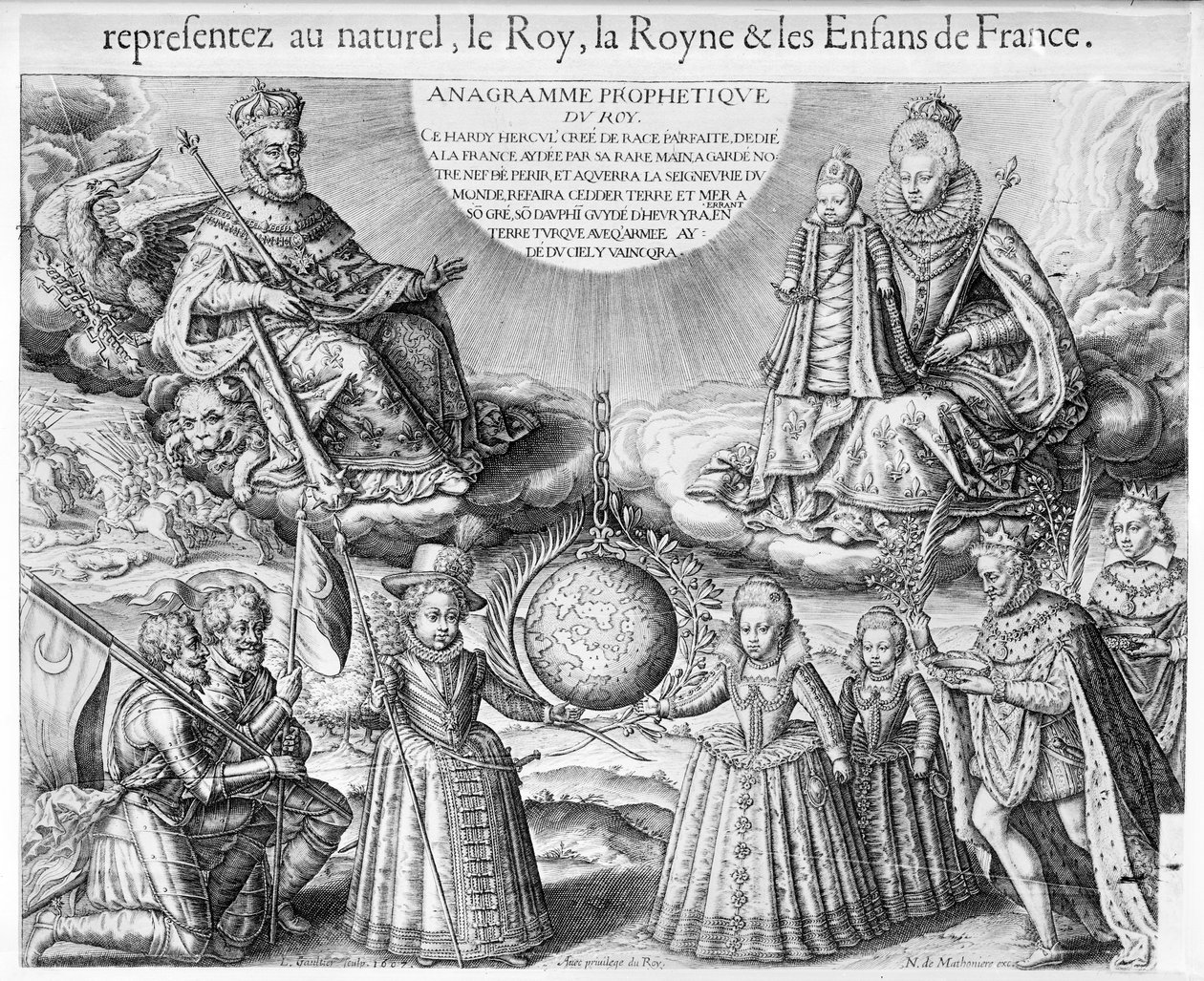 Henri IV (1553-1610) perheineen, 1607 tekijältä French School