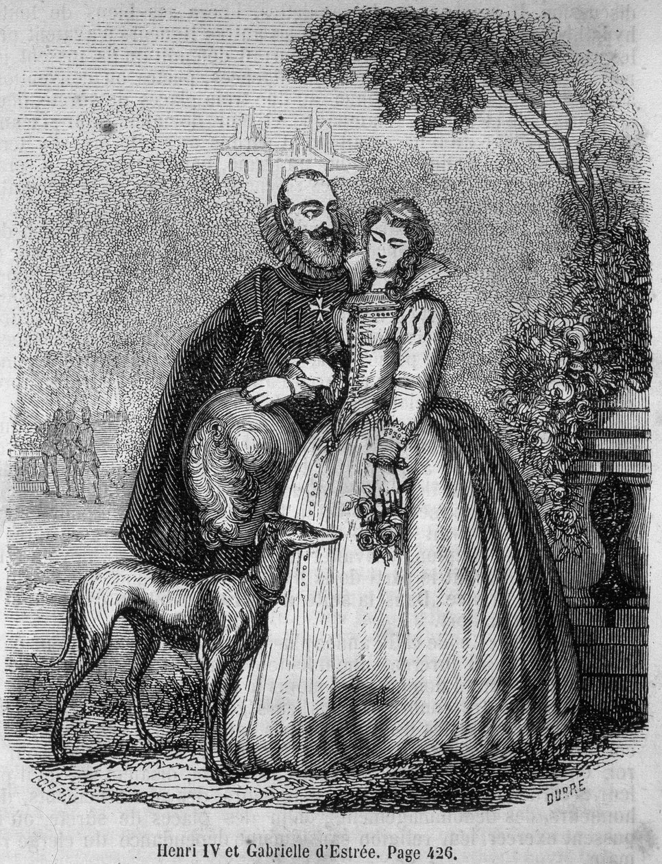 Henri IV (1553 - 1610) ja hänen rakastajatar Gabrielle d