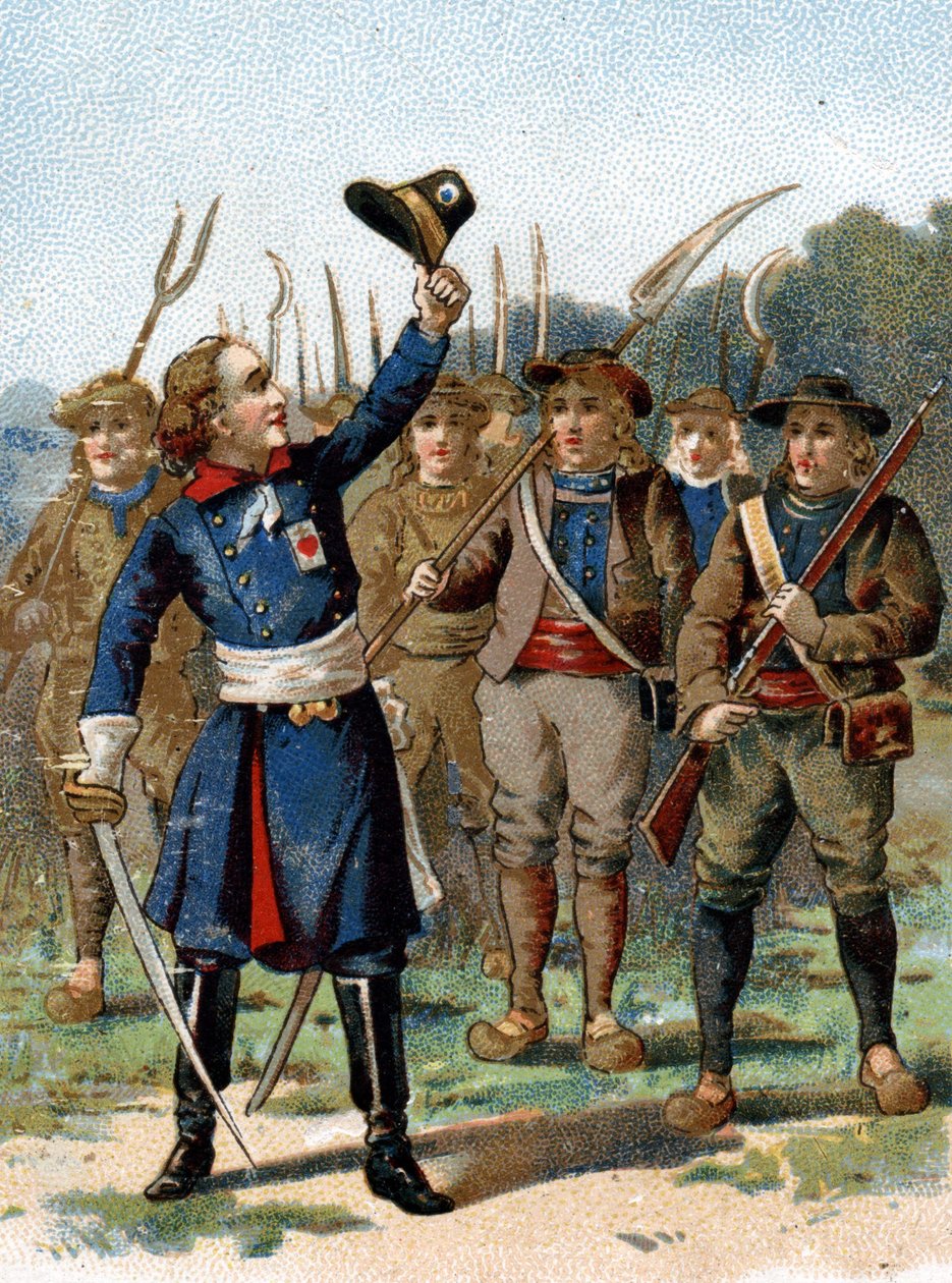 Henri du Vergier, La Rochejaqueleinin (tai Verger de La Rochejacqueleinin) kreivi (1772-1794), päällikkö myyty. Hänellä on merkki rinnassa. tekijältä French School