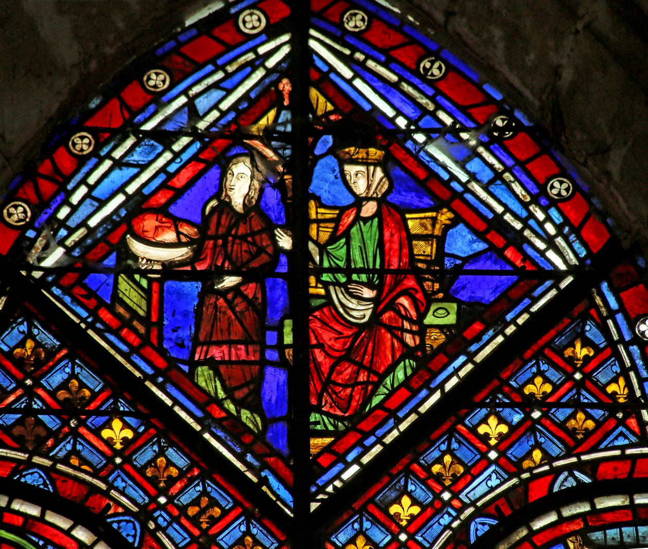Herodias ja Salome Johannes Kastajan pään kanssa tekijältä French School