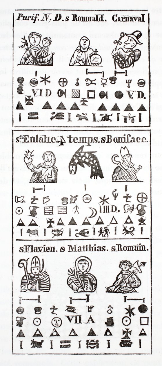 Hieroglyfit hahmot almanakissa tekijältä French School