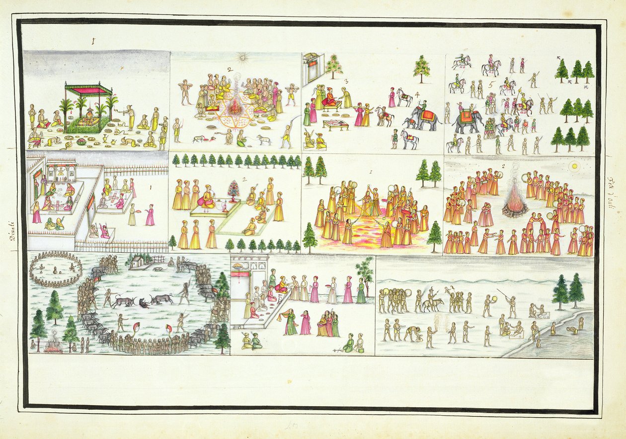 Hindufestivaalit mukaan lukien Dasehra, Diwali ja Holi Gentil-albumista, joka julkaistiin vuonna 1774 tekijältä French School