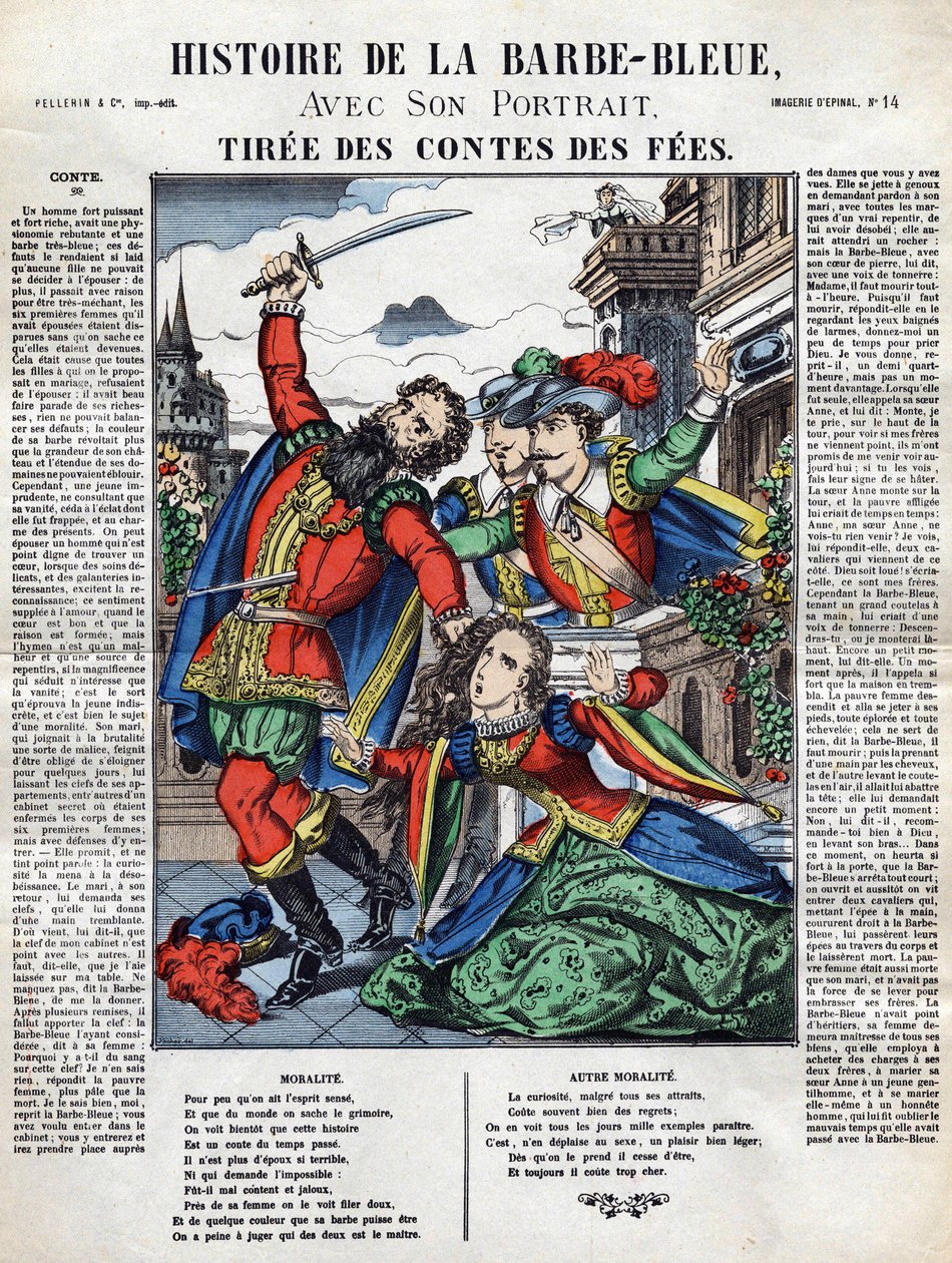 Siniparran historia, selkäkuva 1800-luvulta tekijältä French School