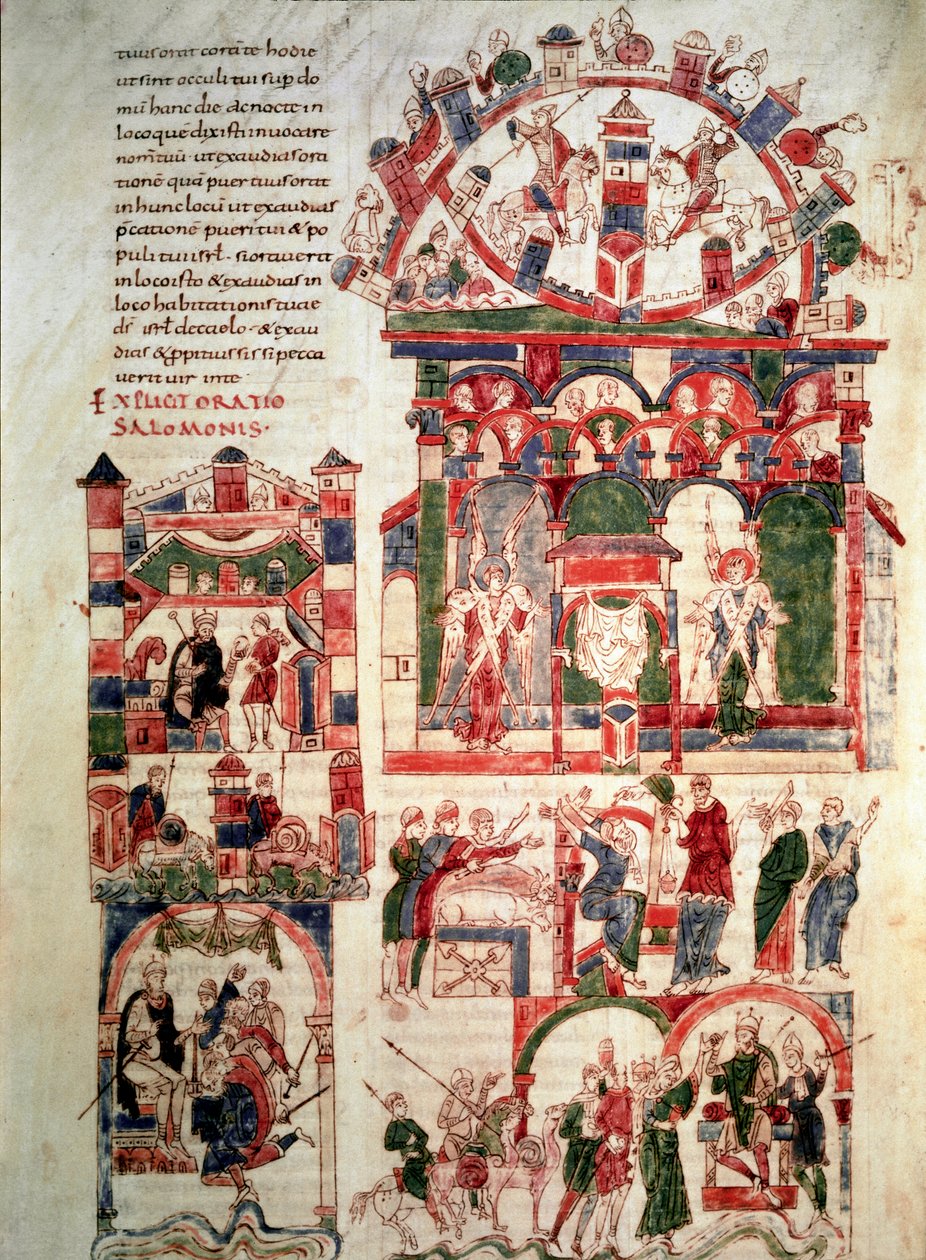 Kuningas Salomonin elämänhistoria Sivu Noaillesin Raamatusta (tai Sant Pere de Rodan tai Saint Pierre de Rodan Raamatusta) 10. tai 11. vuosisata Pariisi, B.N. tekijältä French School