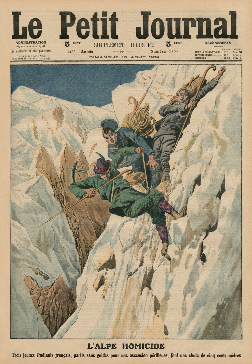 Homicidal Alp, etukannen kuvitus "Le Petit Journalista", liitekuva, 10. elokuuta 1913 tekijältä French School