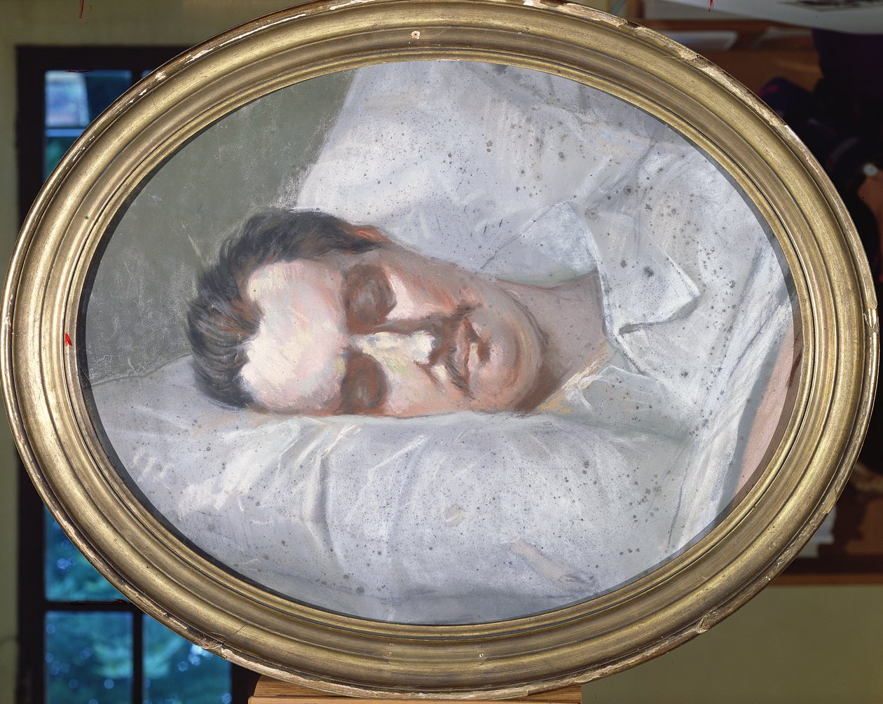 Honore de Balzac (1799-1850) kuolinsängyssä, 15. elokuuta 1850 tekijältä French School