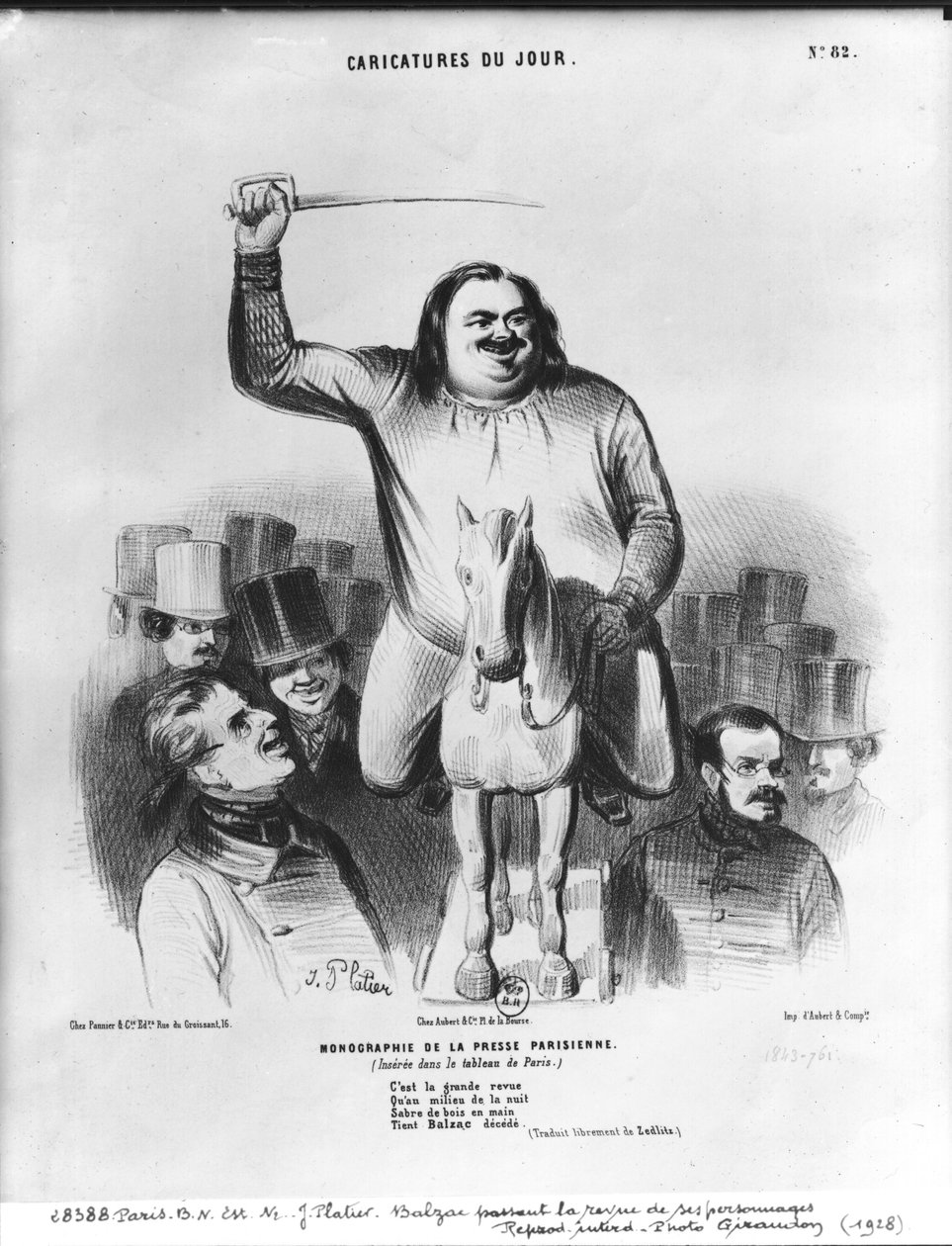 Honore de Balzac (1799-1850) tarkastelee hahmojaan ohimennen tekijältä French School