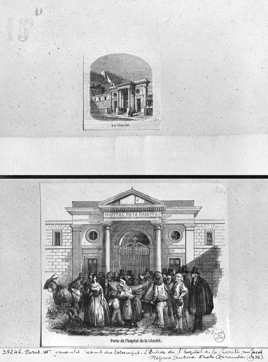 Hopital de la Charite, sisäänkäynnin portti rue Jacobilla, Pariisissa tekijältä French School