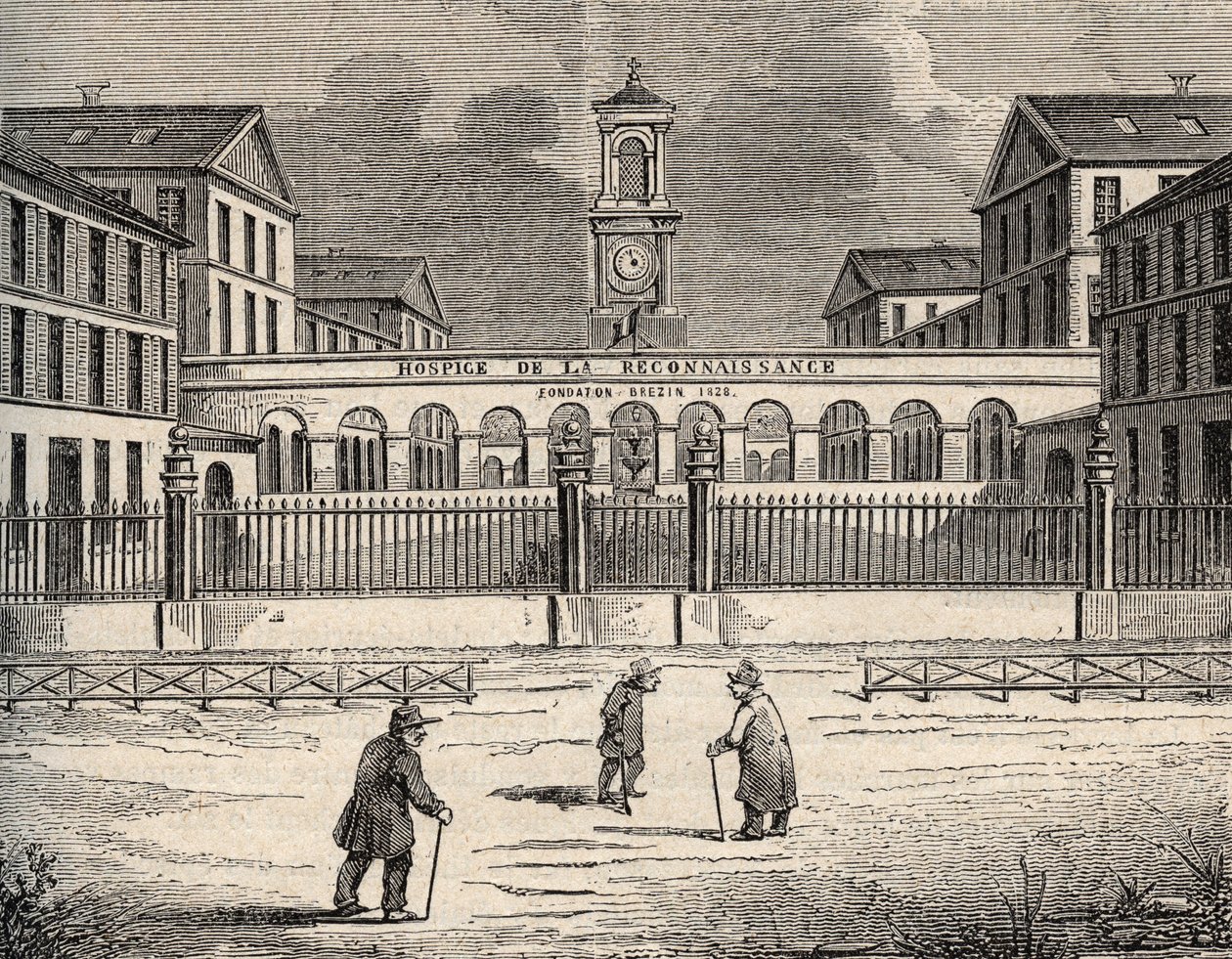 Hospice de la reconnaissance in Garches - Hauts-de-Seine - kaiverrus "" PATRIE" - KUVAUS PICTURESSE DE LA FRANCE FI LUCIEN HUARDIN 6 OSAA - 1800-luvun loppu tekijältä French School