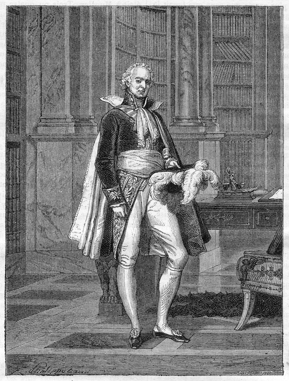 Hugues Bernard Maret (1763-1839), Bassanon herttua, ranskalainen poliitikko (1807) - Adolphe Thiersin teoksessa "Imperiumin historia konsulaatin historiaa seuranneessa" -1879 - yksityinen kokoelma tekijältä French School