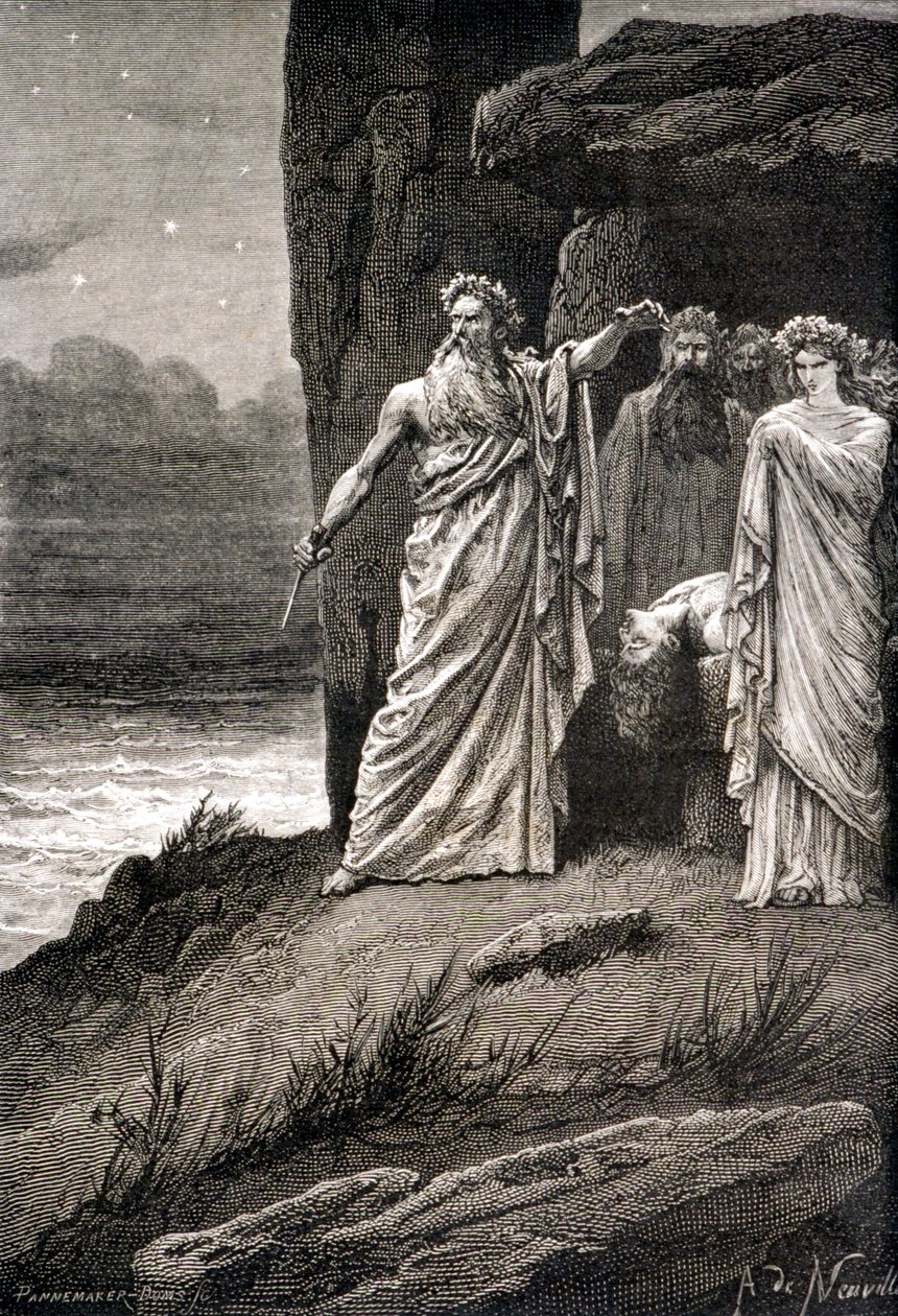 Druidin tekemä ihmisuhri - M. Guizotin "Histoire de France" -sarjassa kaukaisimmista ajoista vuoteen 1789 tekijältä French School