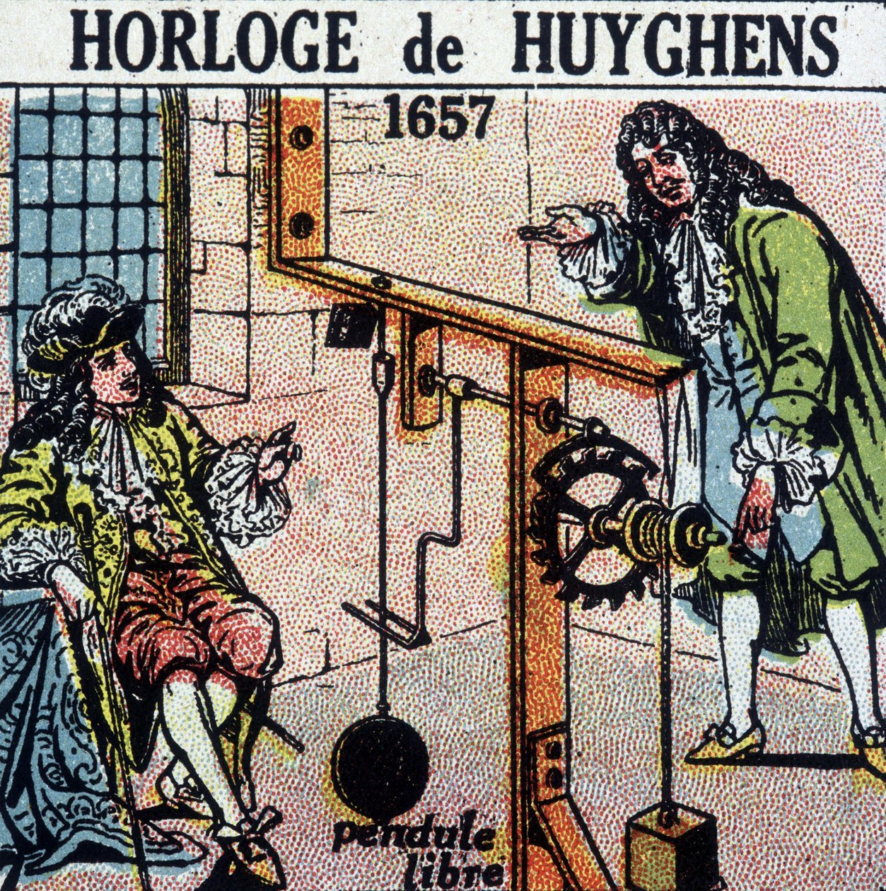 Huyghens kello 1657 (vapaa heiluri) - kaiverrus, deb. 20. vuosisata tekijältä French School