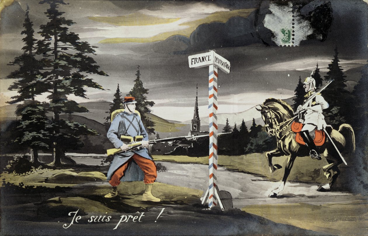 Olen valmis, ensimmäisen maailmansodan postikortti, 1914 tekijältä French School