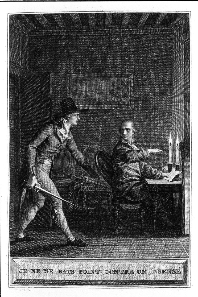 En taistele kuin insinööri Kuvitus: Jean Jacques Rousseaun (1712-1788) "Julie tai La Nouvelle Heloise" 1780. tekijältä French School