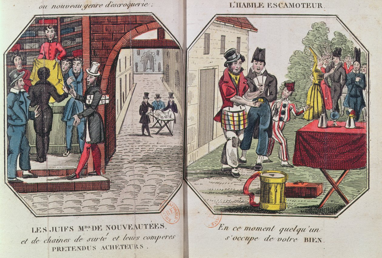Eugene Francois Vidocqin kuvitus elokuvalle Le Paravoleur tai huolellisen johtamisen taito missä tahansa maassa, erityisesti Pariisissa, 1830 tekijältä French School