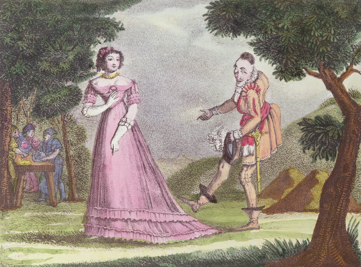 Kuvitus Riquet a la Houpelle, Charles Perraultin (1628-1703) sadulle, n. 1820-30 tekijältä French School