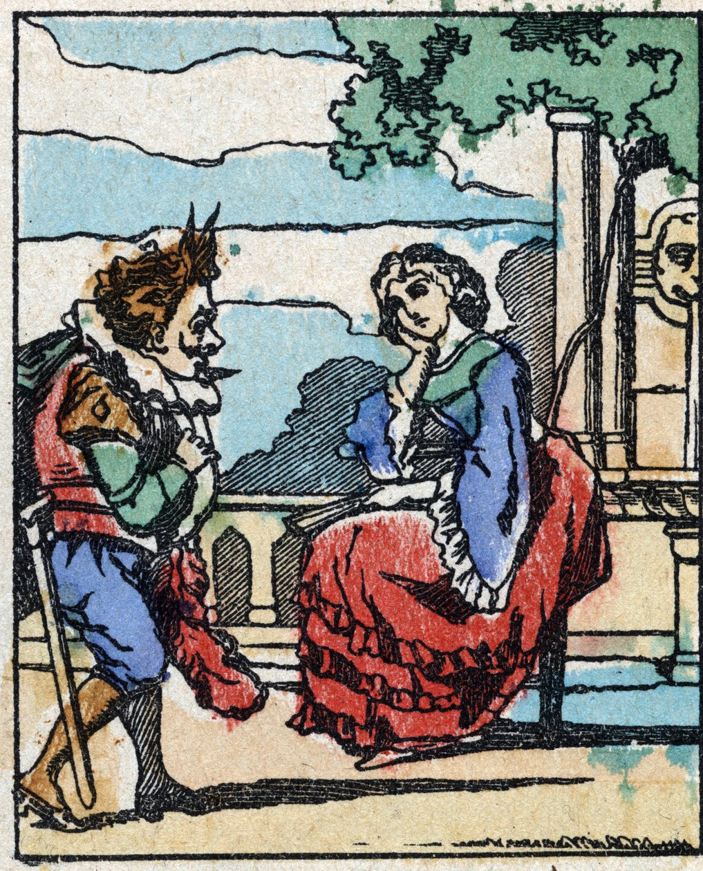 Kuvitus "Riquet a la houppe" -kirjaan, ranskalaisen kirjailijan Charles Perrault