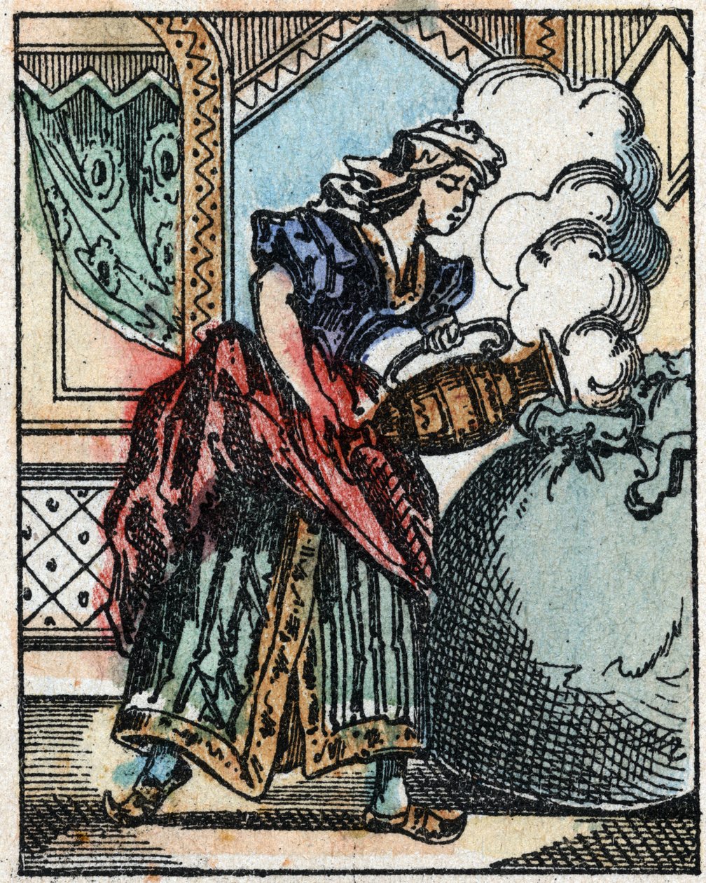 Il·lustració per als Contes de les mil i una nits. Ali-Baba (Ali Baba). Gravat en xilografia de Imaging Pellerin - Epinal, sd. Finals del segle XIX.finès tekijältä French School