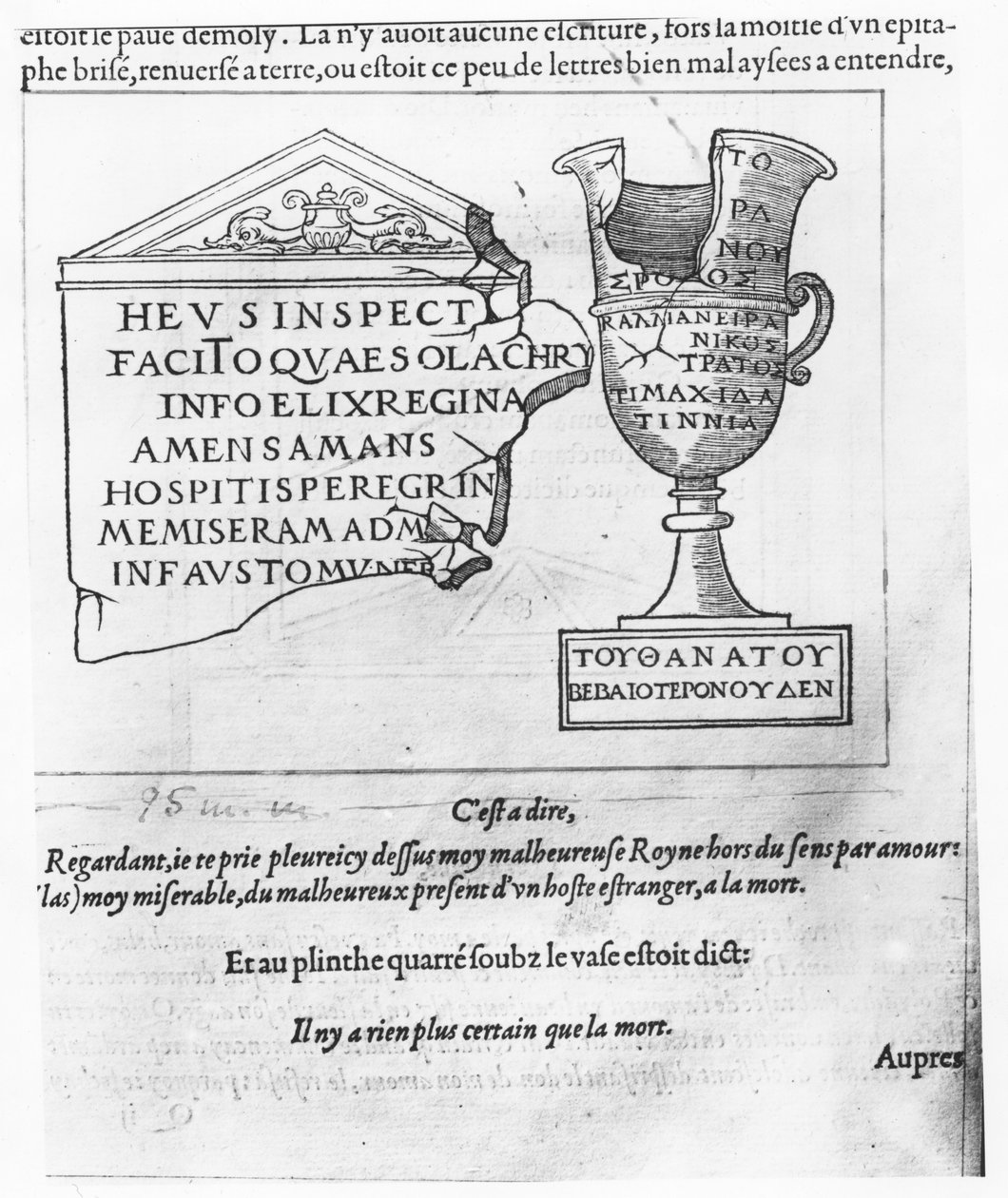 Kuvitus Francesco Colonnan teoksesta "Discourse on the Dream of Poliphile". tekijältä French School