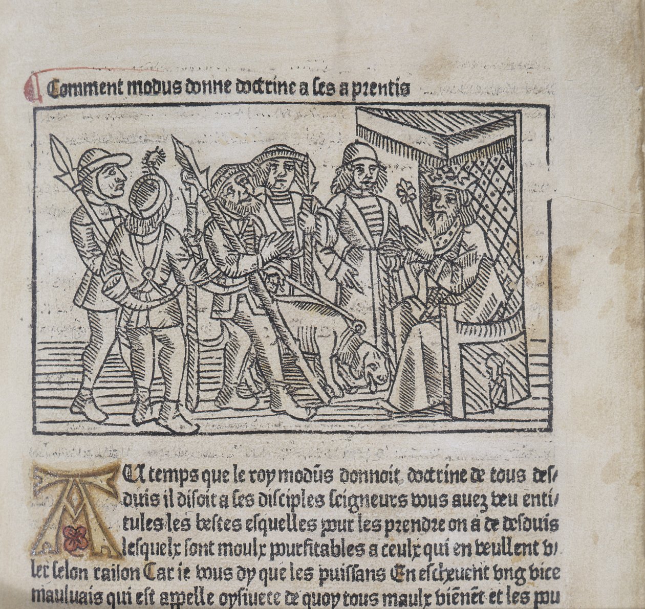 Kuvitus Henri Ferrieresin teoksesta Le Livre du Roy Modus et de la Reine Racio, 1486 (puupiirros ja kohopaino) tekijältä French School