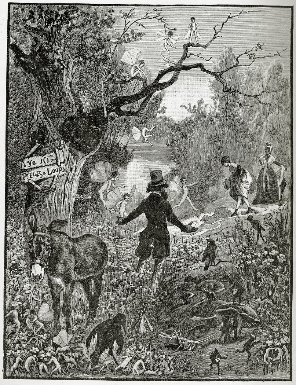 Kuvitus Théâtre en libertésta, 1800-luku (bw-kaiverrus) tekijältä French School