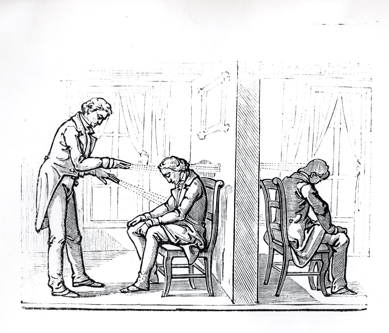 Kuvitus du Poteterin teoksesta Animal Magnetism, 1863 tekijältä French School