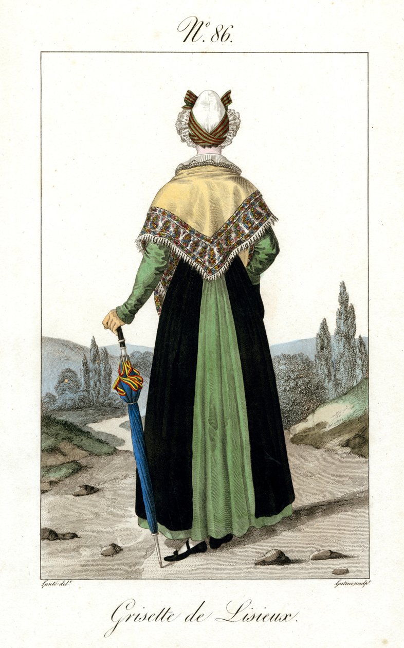 Kuva nro 86, Grisette of Lisieux (värillinen kaiverrus) tekijältä French School