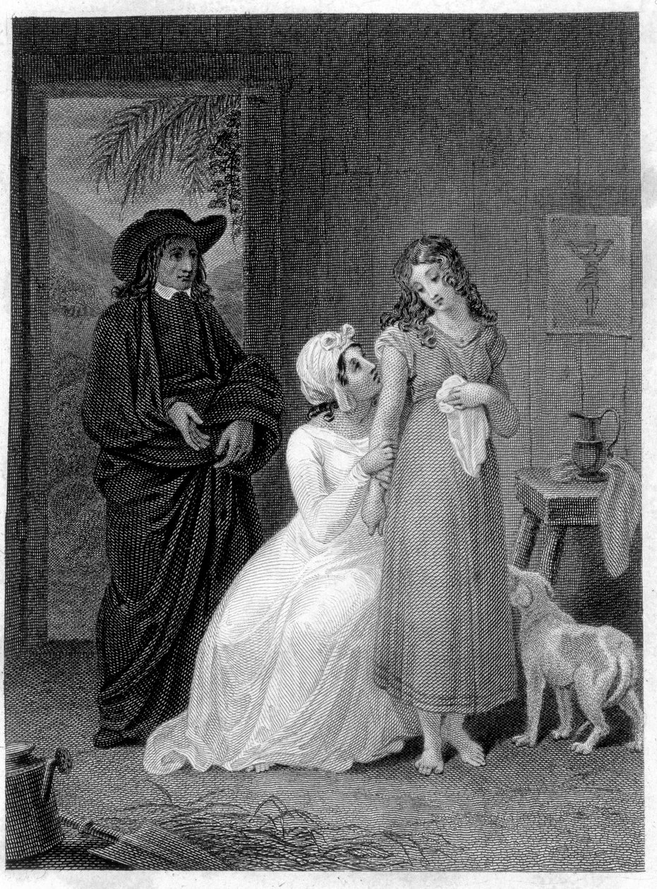 Kuva "" Paul ja Virginia"": Virginia. Roman kirjoittanut Henri Bernardin de Saint Pierre (Saint Pierre tai St Pierre), ranskalainen kirjailija (1737-1814). tekijältä French School