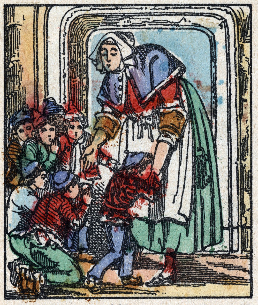 Kuva Charles Perraultin "" Le petit poucet "" -tarinasta. Puukaiverrus Imaging Pellerin - Epinal, sd. 1800-luvun loppu. tekijältä French School