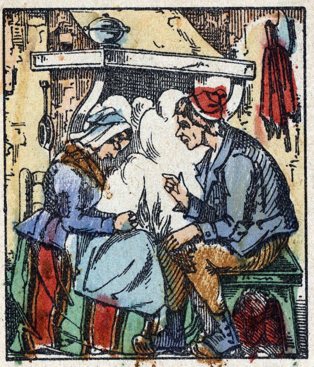 Kuva Charles Perraultin "" Le petit poucet "" -tarinasta. Puukaiverrus Imaging Pellerin - Epinal, sd. 1800-luvun loppu. tekijältä French School