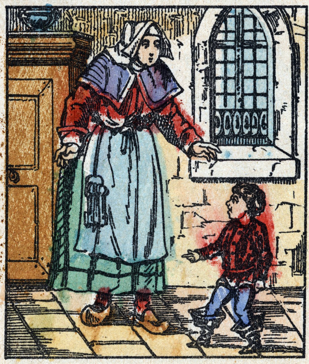 Kuva Charles Perraultin "" Le petit poucet "" -tarinasta. Puukaiverrus Imaging Pellerin - Epinal, sd. 1800-luvun loppu. tekijältä French School