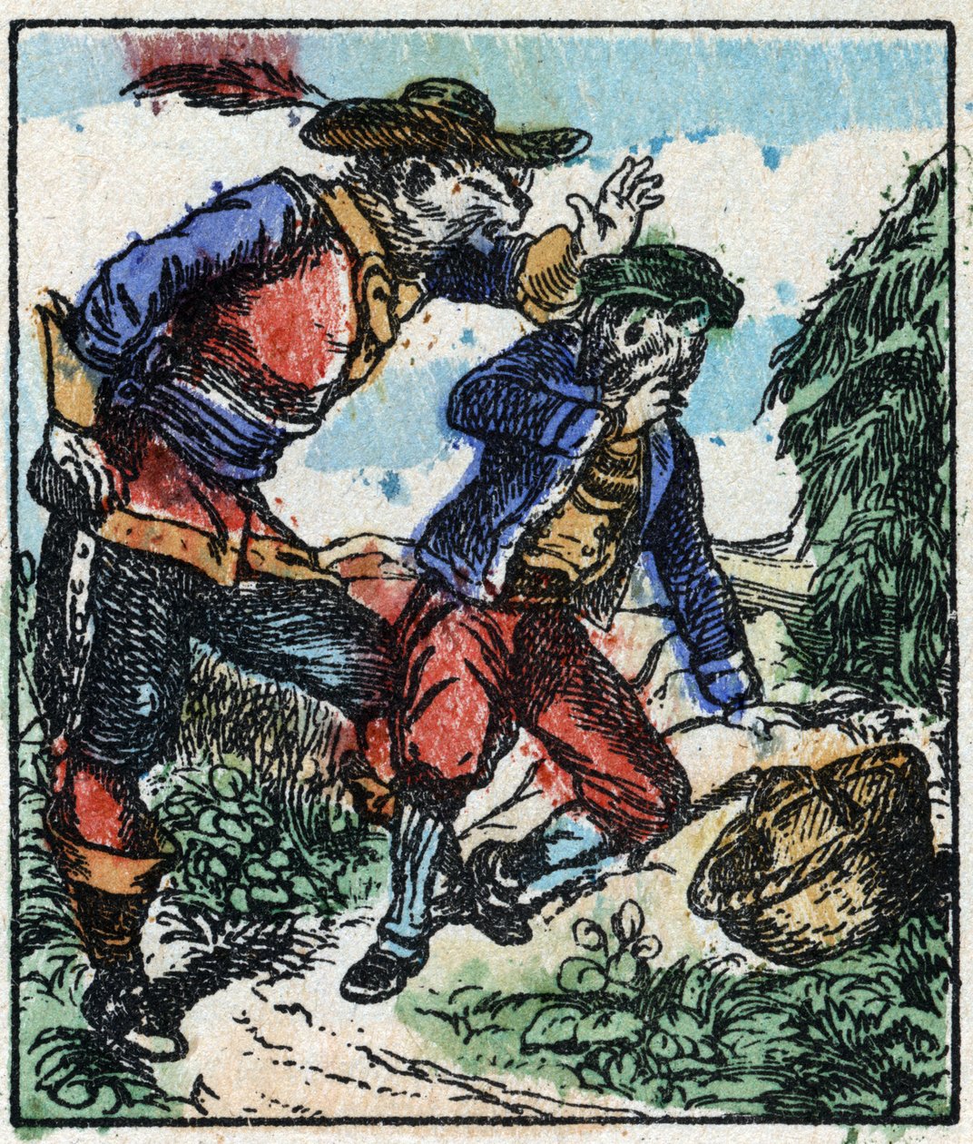 Kuva tarinasta "" Raminagrobis ja hiiret "" Puukaiverrus Imaging Pellerin - Epinal, sd. 1800-luvun loppu. tekijältä French School