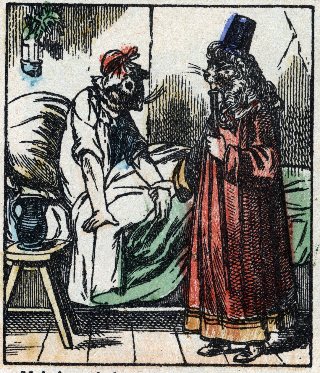 Kuva tarinasta "" Raminagrobis ja hiiret "" Puukaiverrus Imaging Pellerin - Epinal, sd. 1800-luvun loppu. tekijältä French School