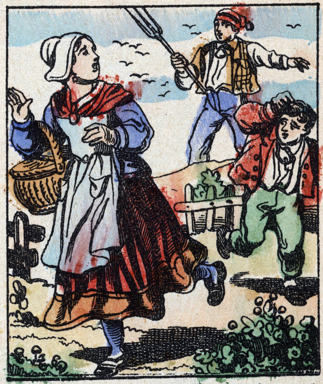 Kuva tarinasta "" Paholaisen haarukka "" Puukaiverrus Imaging Pellerin - Epinal, sd. 1800-luvun loppu. tekijältä French School