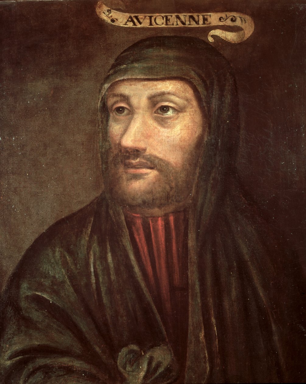 Kuvitteellinen muotokuva Avicennasta (Ibn Sina) (n. 992-1037) tekijältä French School