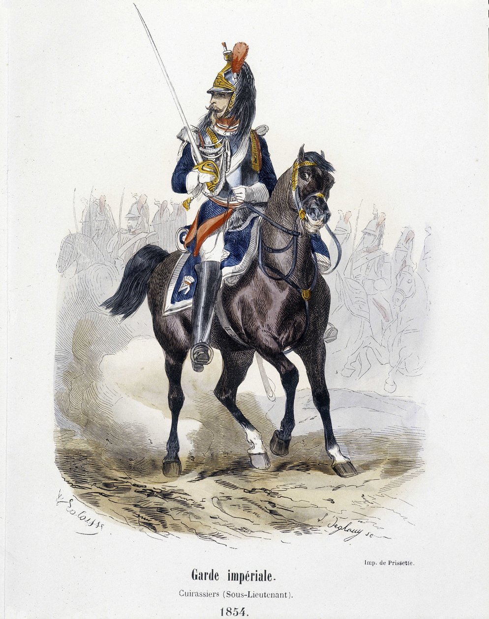 Keisarillinen kaarti: Cuirassiers vuonna 1854 - A. Barbierin "Armeijan historiassa" tekijältä French School