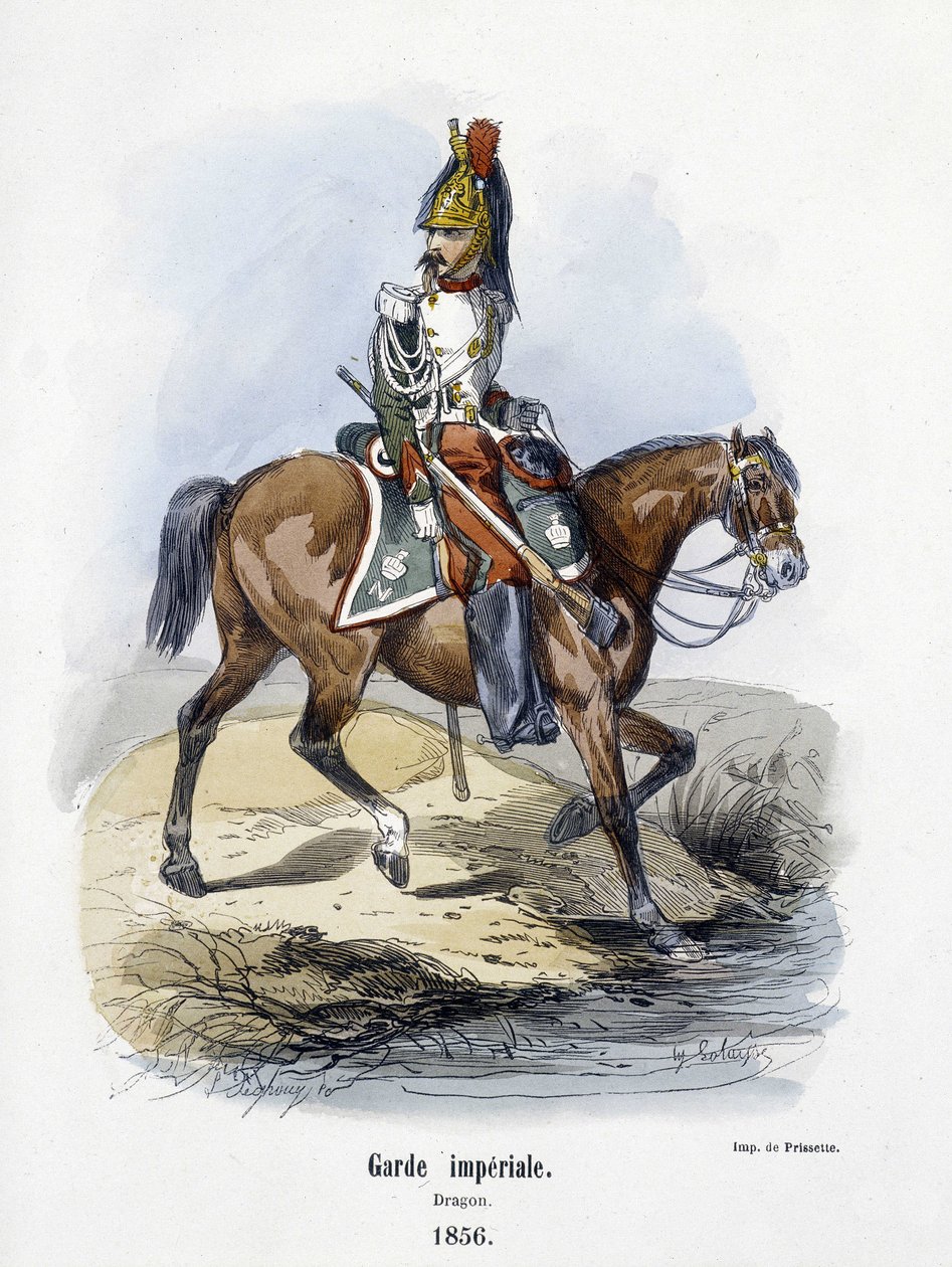 Keisarillinen vartija: Lohikäärme vuonna 1856 - A. Barbierin "" History of the Army" -kirjassa tekijältä French School