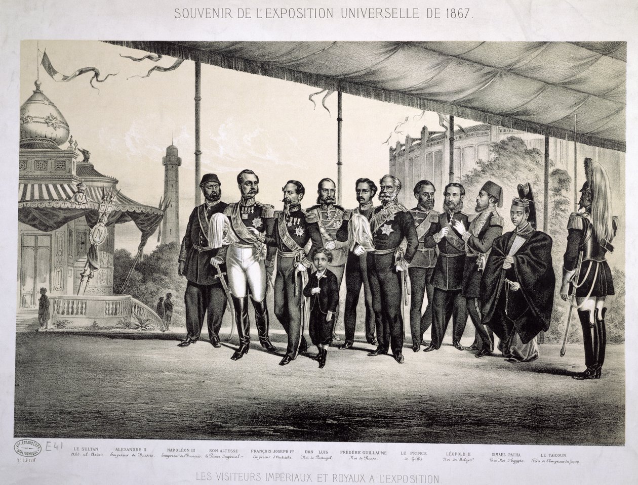 Keisarilliset ja kuninkaalliset vierailijat yleismaailmallisessa näyttelyssä Pariisissa, 1867 tekijältä French School