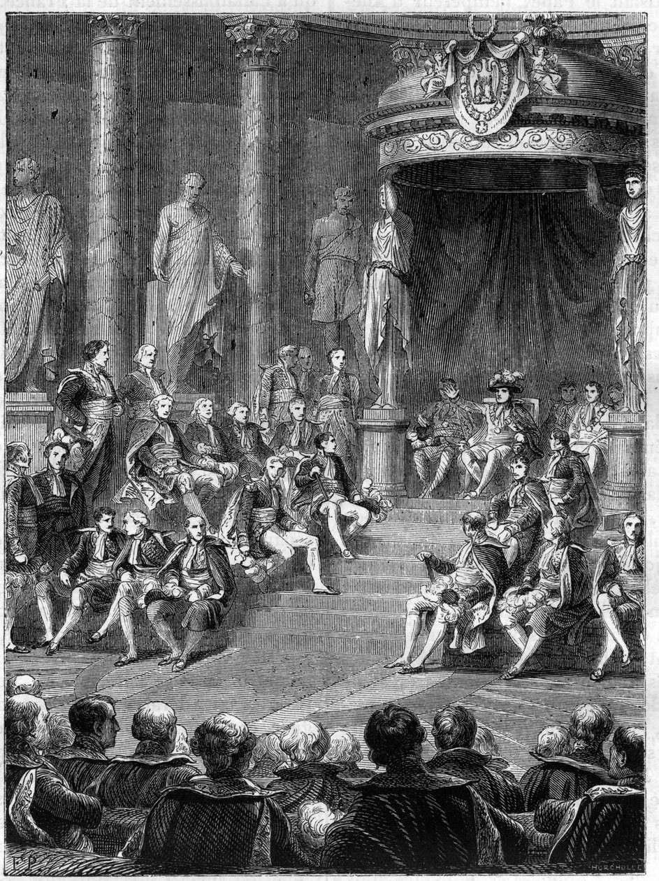 Imperiale seanssi senaatissa: Napoleonin puhe Italian uuden kuningaskunnan perustuslaista vuonna 1805 - Adolphe Thiersin teoksessa "Histoire de l