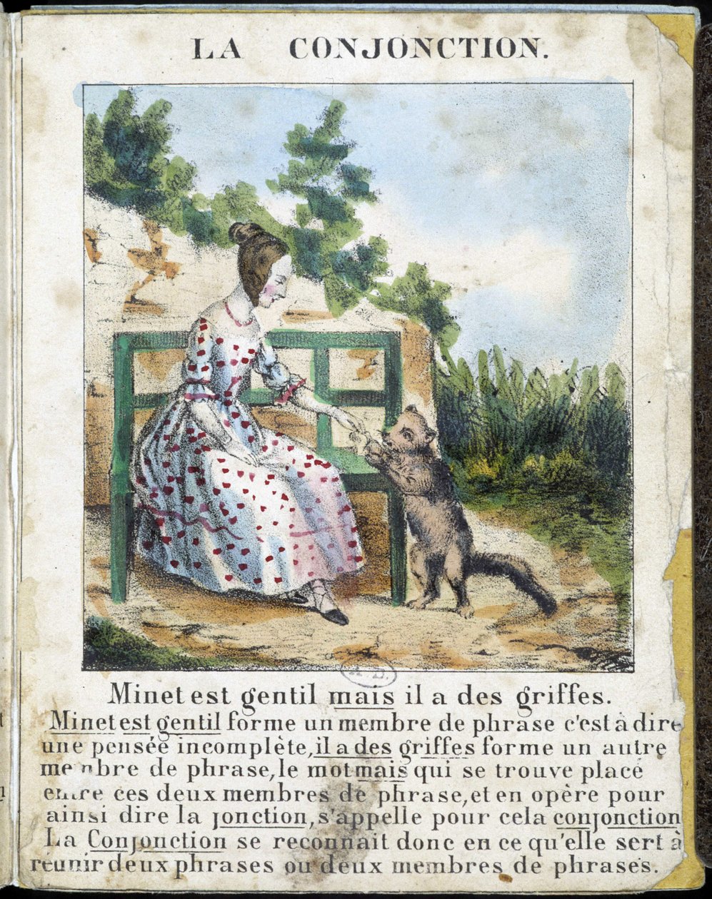"La grammaire en images" -lehtisalbumissa, noin 1850. tekijältä French School