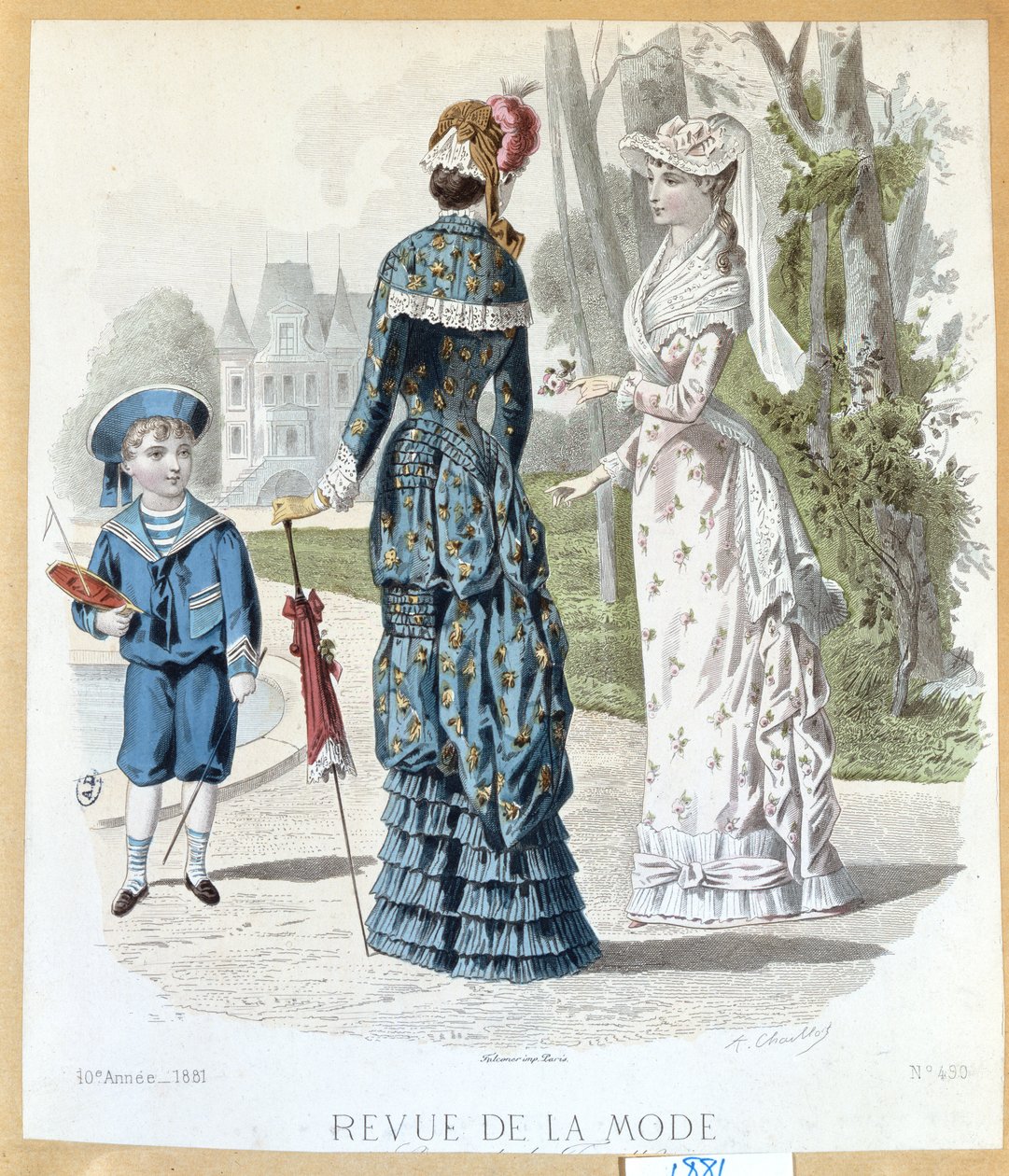 Puistossa, Revue de la Mode, 1881 tekijältä French School