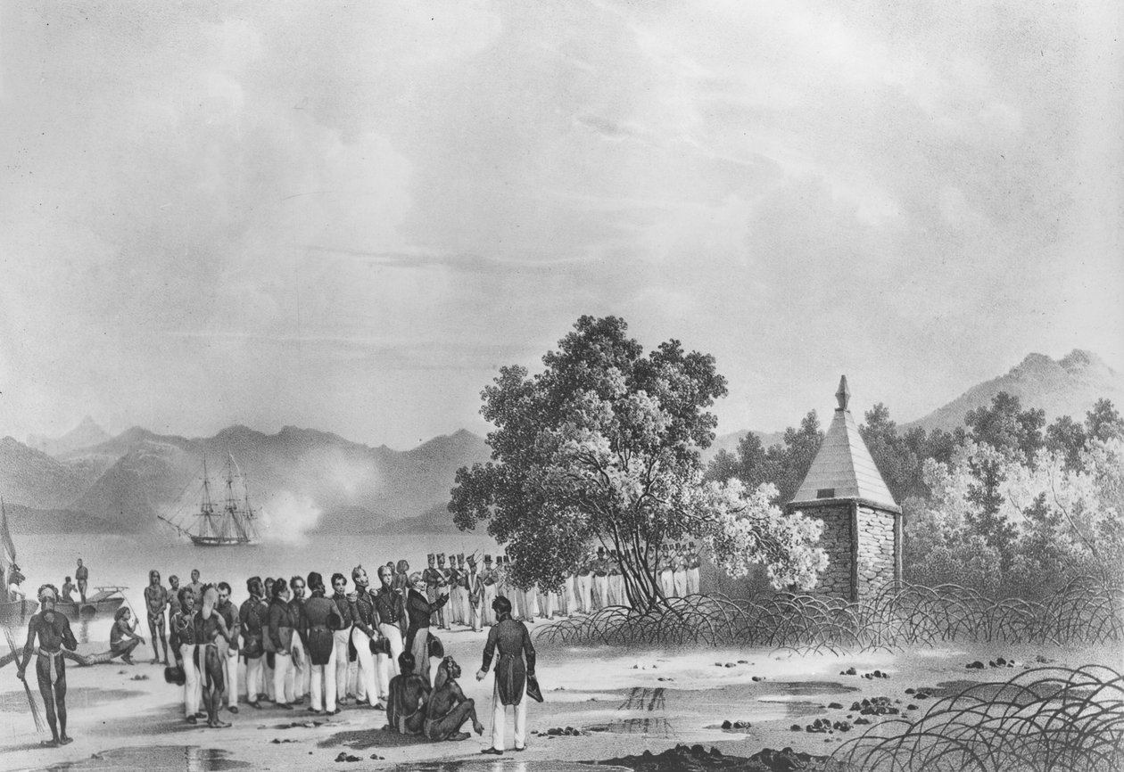 La Pérousen muistomerkin avajaiset Vanikorossa Jules Dumont D
