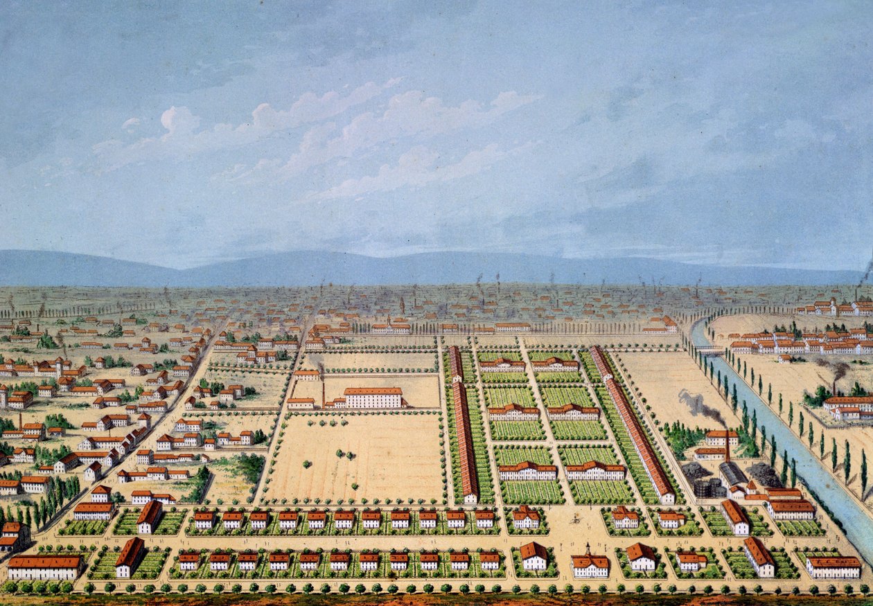 Teollinen asuntosuunnitelma Mulhousessa, Ranskassa, 1846 tekijältä French School