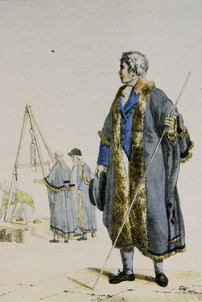 Puolan painojen ja mittojen tarkastaja, n. 1817 (värikaiverrus) tekijältä French School