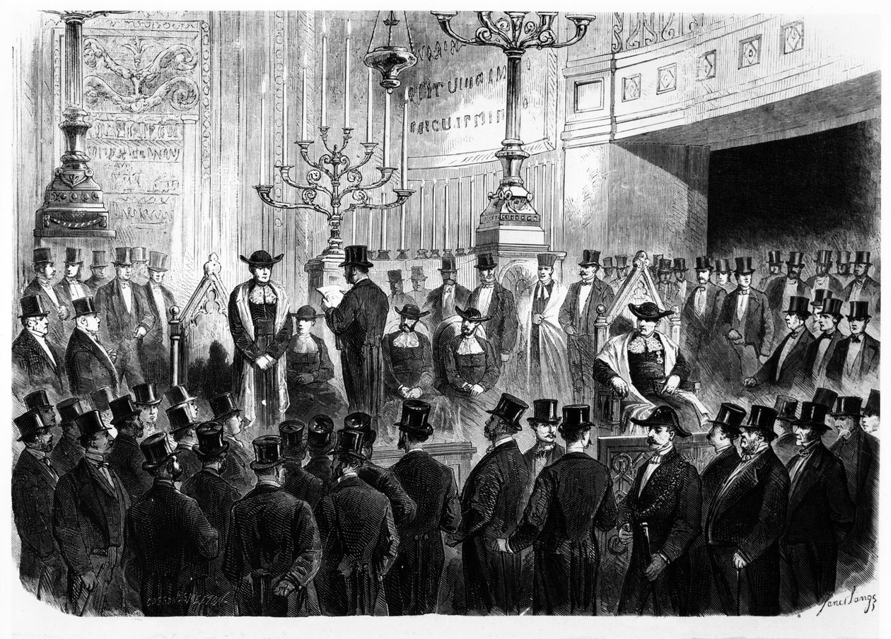 Lazard Isidor asetettiin Ranskan päärabbiksi vuonna 1867 Pariisin Rue Notre-Dame-de-Nazarethin synagogaan tekijältä French School