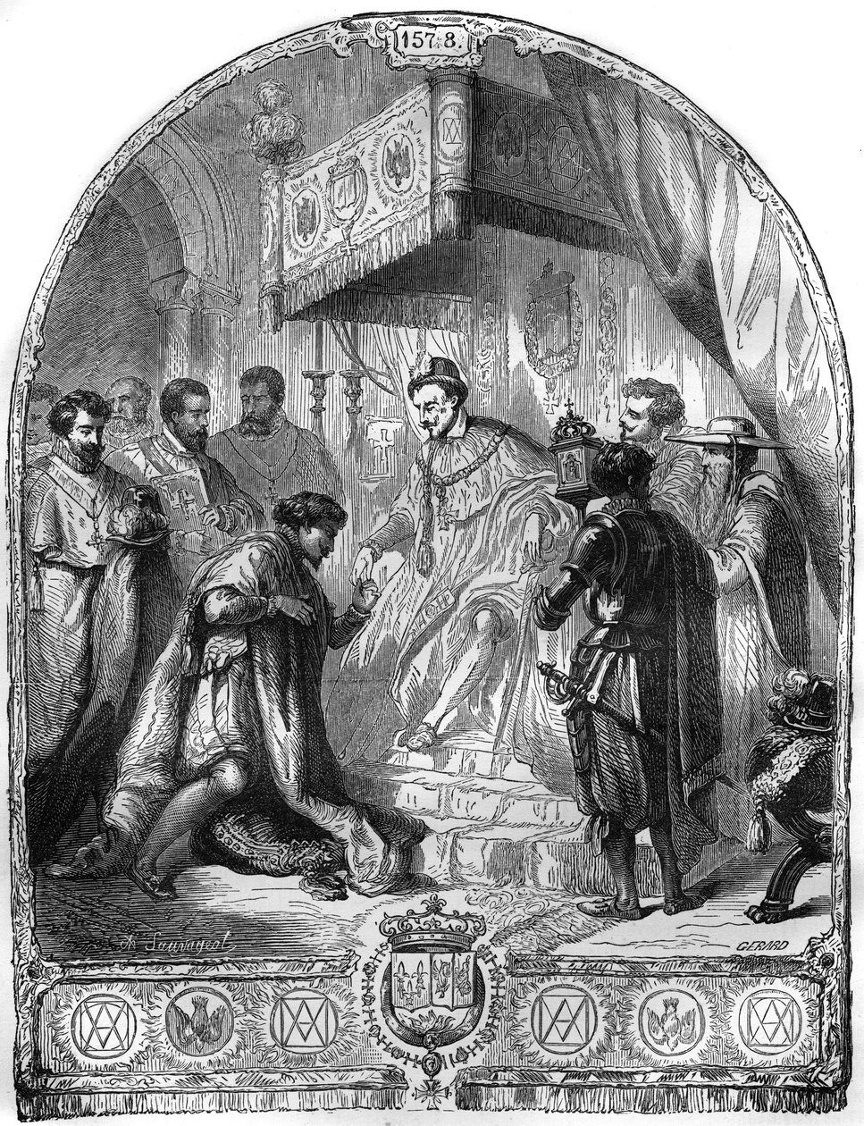 Ranskan kuninkaan Henrik III:n perustama Pyhän Hengen ritarikunta (Pyhä Henki) vuonna 1578. tekijältä French School