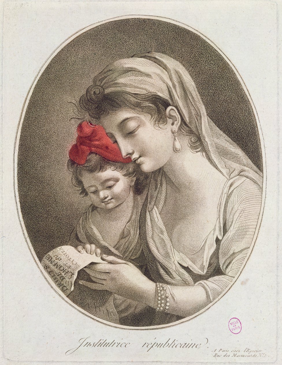 Institutrice Republicaine. n.1789 (värikaiverrus) tekijältä French School