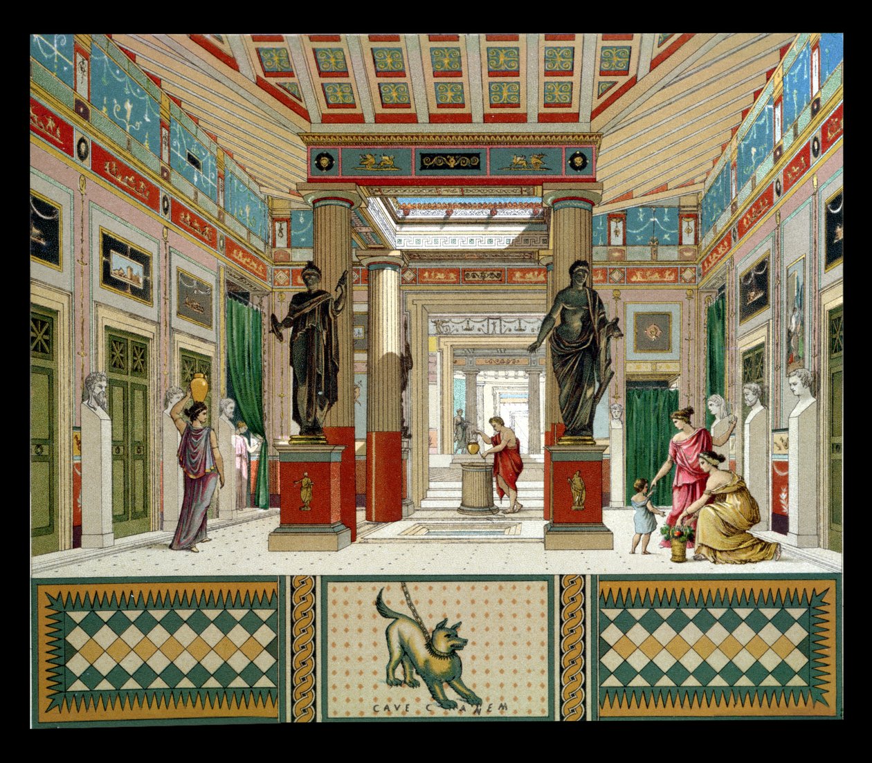 Pompejin talon sisustus, noin 1880 tekijältä French School
